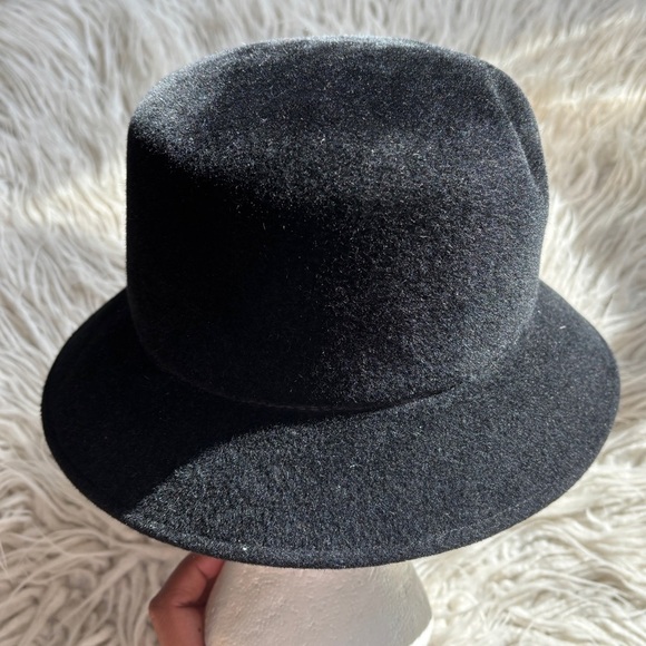 Eric Javits New York Vintage Black Felt Medium Brim Bucket Hat EUC One Size - Picture 3 of 8